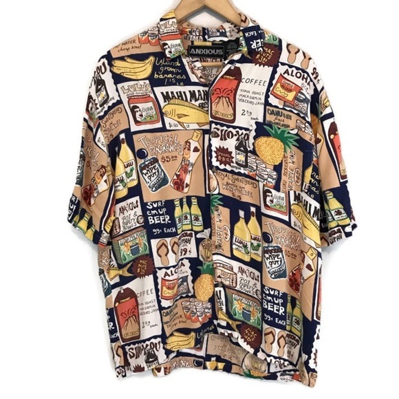 Anxious Other - Hawaiian Shirt Beach Graphic Short Sleeve Button